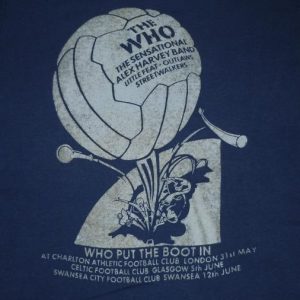 Vintage 1976 THE WHO Put The Boot In Rock Concert Tour Shirt