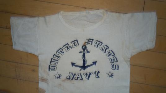 Vintage 1940s WWII Era United States Navy Uniform T-shirt