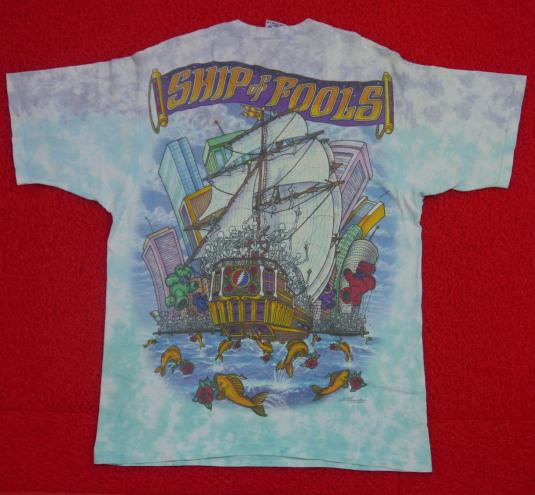 Vintage 1993 90s Grateful Dead Ship of Fools Tie Dye T-Shirt | Defunkd