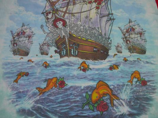 Vintage 1993 90s Grateful Dead Ship of Fools Tie Dye T-Shirt | Defunkd