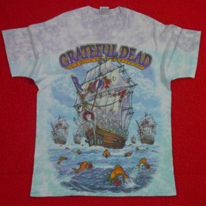 Vintage 1993 90s Grateful Dead Ship of Fools Tie Dye T-Shirt