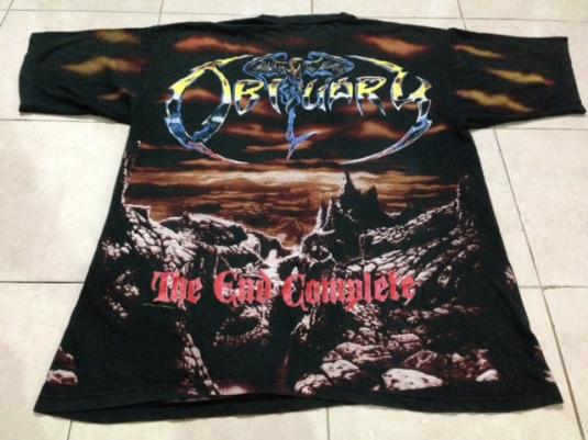 Vintage 1993 Obituary The End Complete All Over T-Shirt XL/L