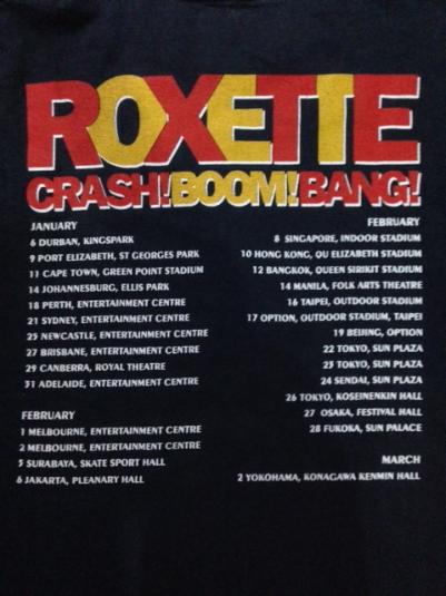 Vintage 1994 Roxette Crash Boom BangTour T-Shirt 90s