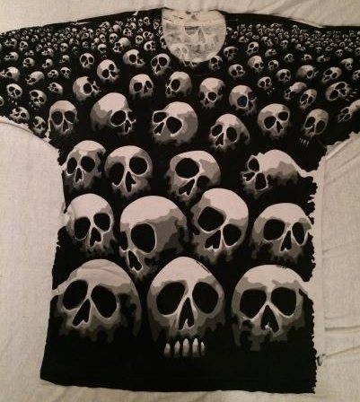 vintage 1992 Chris Pinkerton Liquid Blue Skull t-shirt