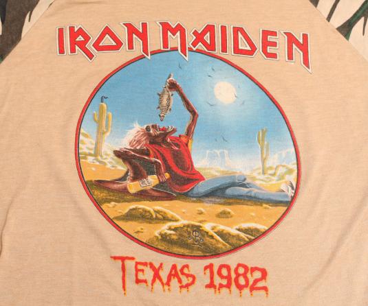 Vintage Iron Maiden Tour Shirt Camo 1982 Texas Event Concert