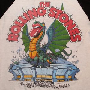 VINATGE ROLLING STONES 1981 T-SHIRT RAGLAN S