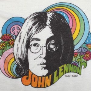 VINTAGE JOHN LENNON T-SHIRT ORIGINAL THE BEATLES 1940-80 XL