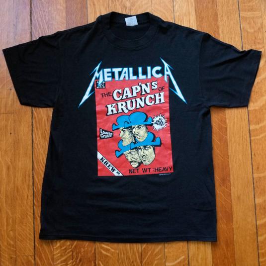 Vintage Metallica T-shirt CapN’s of Krunch Crew L 1989 80s