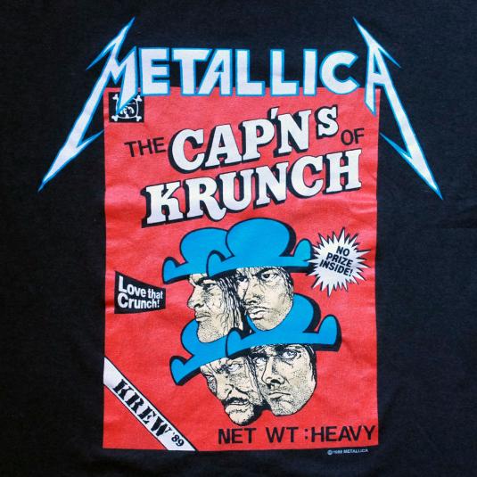 Vintage Metallica T-shirt CapN’s of Krunch Crew L 1989 80s