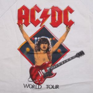 VINTAGE ACDC 1983 WORLD TOUR ORIGINAL SLEEVELES SWEATSHIRT L