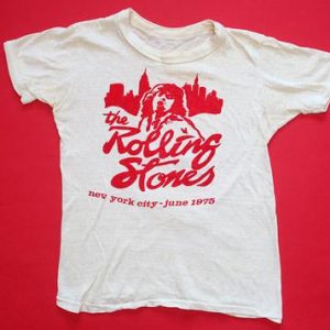 Uber Rare 1975 Rolling Stones Shirt NYC Skyline Mick Jagger