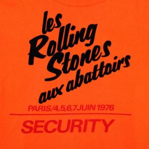 VINTAGE ROLLING STONES SHIRT 1976 ORIGINAL PARIS CONCERT TEE