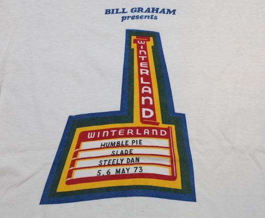 VINTAGE HUMBLE PIE WINTERLAND T-SHIRT ORIGINAL 1973 SLADE L