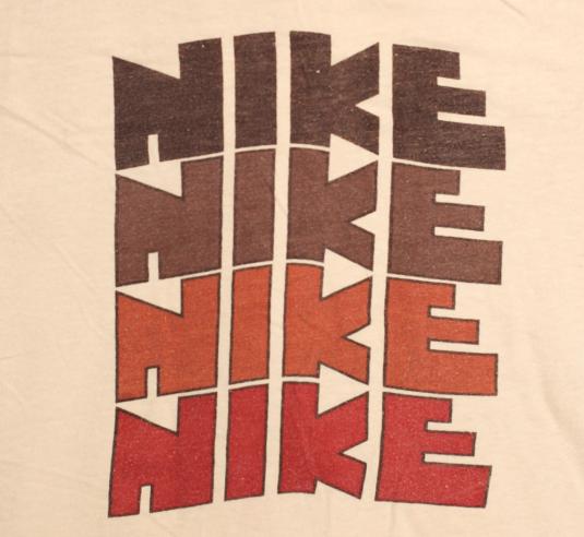 Vintage Original Nike Block Pinwheel T-shirt 1970s 70s M/L