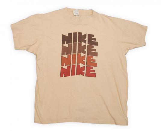 Vintage Original Nike Block Pinwheel T-shirt 1970s 70s M/L