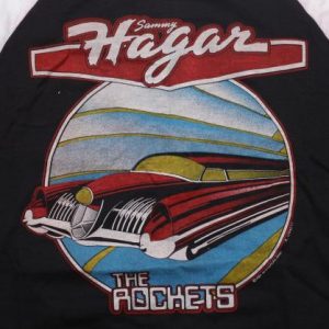 VINTAGE SAMMY HAGAR T-SHIRT NEW YEARS 1980 RAGLAN ORIGINAL L