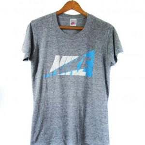 Vintage Nike Tshirt 80s Threadbare Thin Heather Grey - Mens