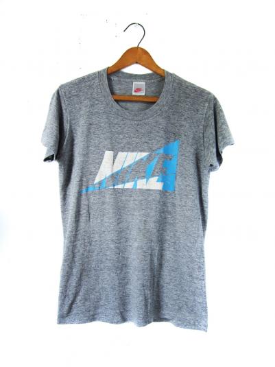 Vintage Nike Tshirt 80s Threadbare Thin Heather Grey – Mens