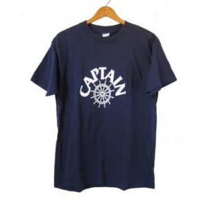 Vintage Captain T-shirt 1980s Blue Crewneck
