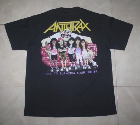 Vintage 80s Anthrax Road To Euphoria Tour T-Shirt