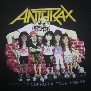 Vintage 80s Anthrax Road To Euphoria Tour T-Shirt