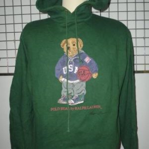 Vintage Polo Bear Basket Ralph Lauren Hoodie Sweatshirt