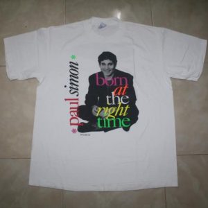 Vintage Paul Simon Born At The Right Time Tour 1991 T-Shirt