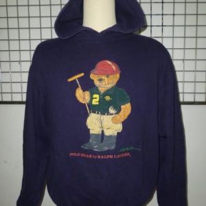 Vintage Polo Bear Polo Player Ralph Lauren Hoodie Sweatshirt