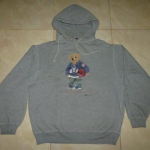 Vintage Polo Bear Ralph Lauren USA Basket Hoodie Sweatshirt