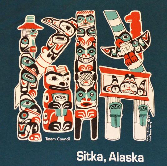 Vintage 90s Sitka, Alaska Totem Council T-Shirt