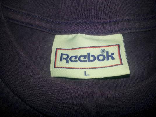 Vintage 90s Reebok Blacktop T-Shirt Purple Made in USA Sz L