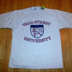Vintage 90s WALL STREET UNIVERSITY T-Shirt New York Sz XL