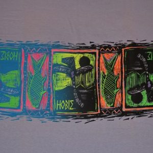 Vintage 90s HOBIE Wrap-Around Print T-Shirt Neon - XL