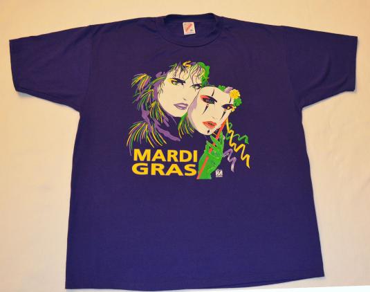 Vintage 90s Mardi Gras Mask T-Shirt 50/50 – XL-XXL