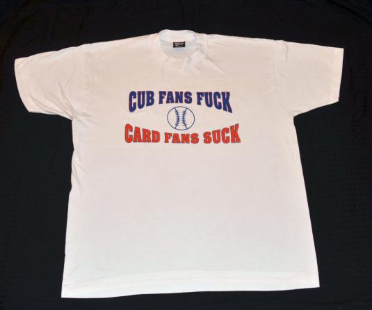 Vintage 90s Cub Fans Fuck T-Shirt XL, Cardinals MLB