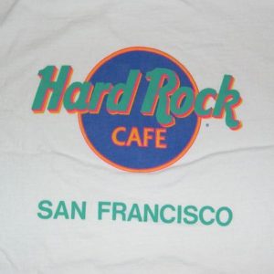 Vintage 90s Neon Hard Rock Cafe T-Shirt SF Size L