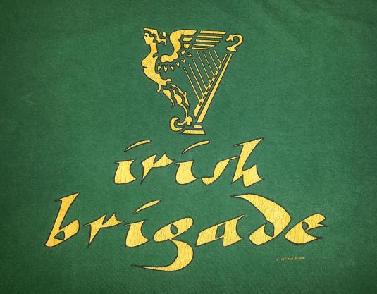 Vintage 90s IRISH BRIGADE T-Shirt Army 1997 Gettysburg Sz L