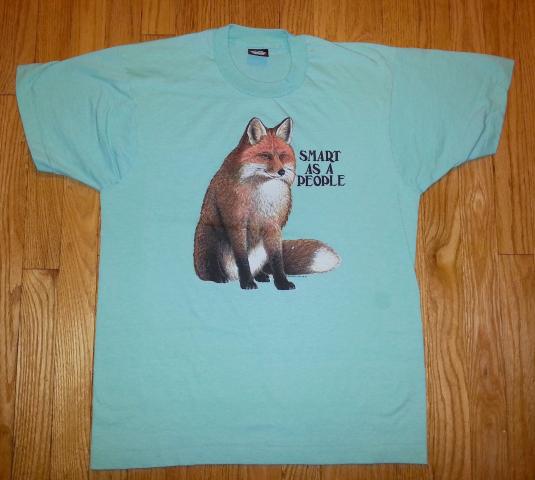 Vintage 80s Smart As People T-Shirt Red Fox Sz L