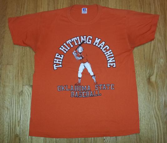80s Oklahoma State Baseball Hitting Machine T-Shirt Ward L