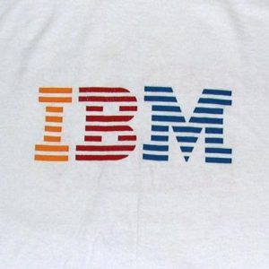 Vintage 90s IBM Rutgers T-Shirt Rainbow Logo Size XL