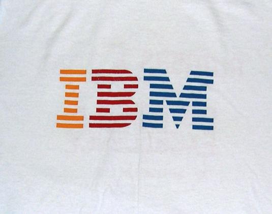 Vintage 90s IBM Rutgers T-Shirt Rainbow Logo Size XL