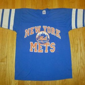 80s NY METS Jersey-Style T-Shirt MLB Baseball LOGO 7 L/XL