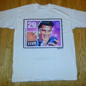 VTG 90s ELVIS T-Shirt USA USPS Presley Postage Stamp XL/2XL