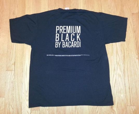 VTG 80s BACARDI BLACK T-Shirt Art Deco Premium Rum Promo XL