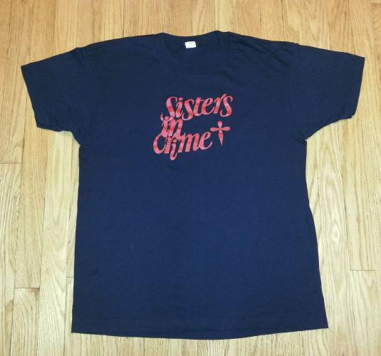 VTG 80s SISTERS IN CRIME T-Shirt Women Mystery Writers Sz L