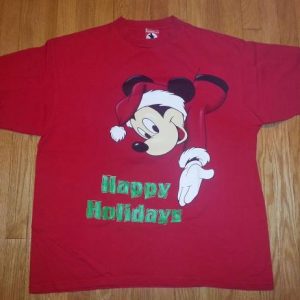 90s Mickey Mouse T-Shirt Santa Claus Christmas Fits XXL
