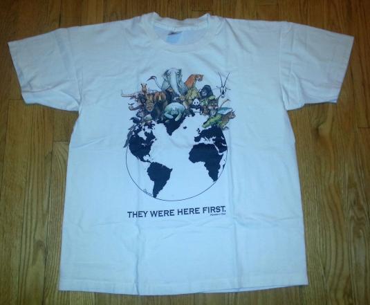 1992 Human-i-Tees Animals T-Shirt 90s Planet Conservation L