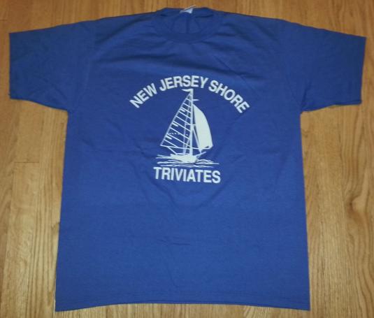 80s New Jersey Shore Triviates T-Shirt Sailboat Sailing Sz L