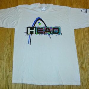 80s 90s Head T-Shirt Neon Tennis Balls Sports Logo Sz XL