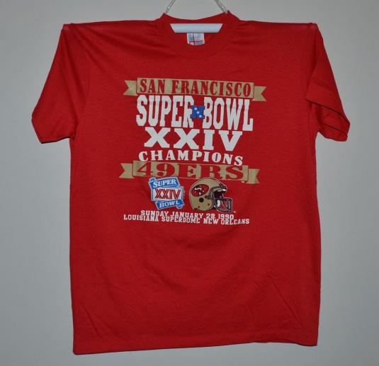 VTG 90s NFL San Francisco 49ers Super Bowl XXIV T-Shirt Sz L